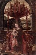 The virgin and child enthroned unknow artist